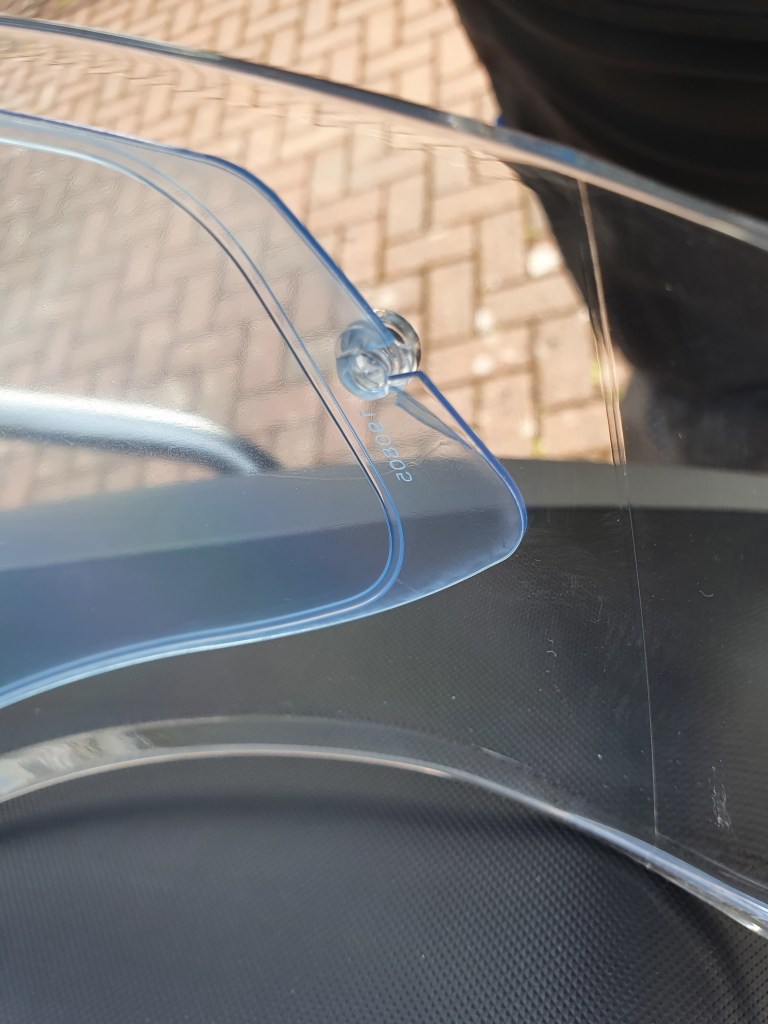 Close up image of safety helmet visor insert